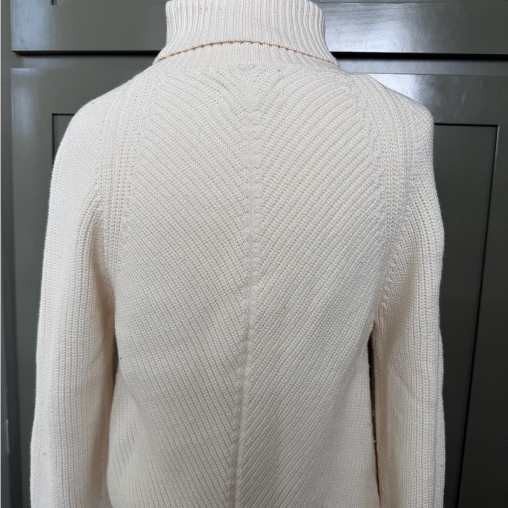 Anthropologie Cream Turtleneck Sweater- Size S - Picture 3 of 7